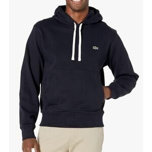 Lacoste Men's Long Sleeve Organic Cotton Solid Hooded Sweatshirt Abysm 3XL